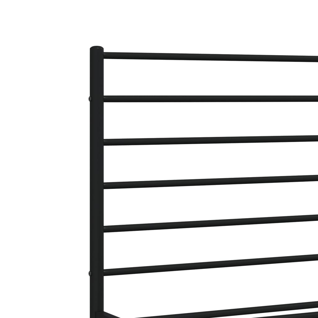 Metalni okvir kreveta uzglavlje i podnožje crni 200x200 cm