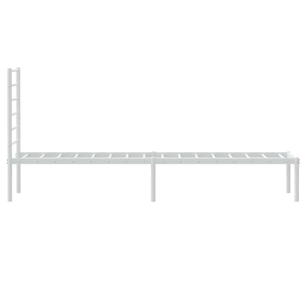 Metalni okvir za krevet s uzglavljem bijeli 100x190 cm