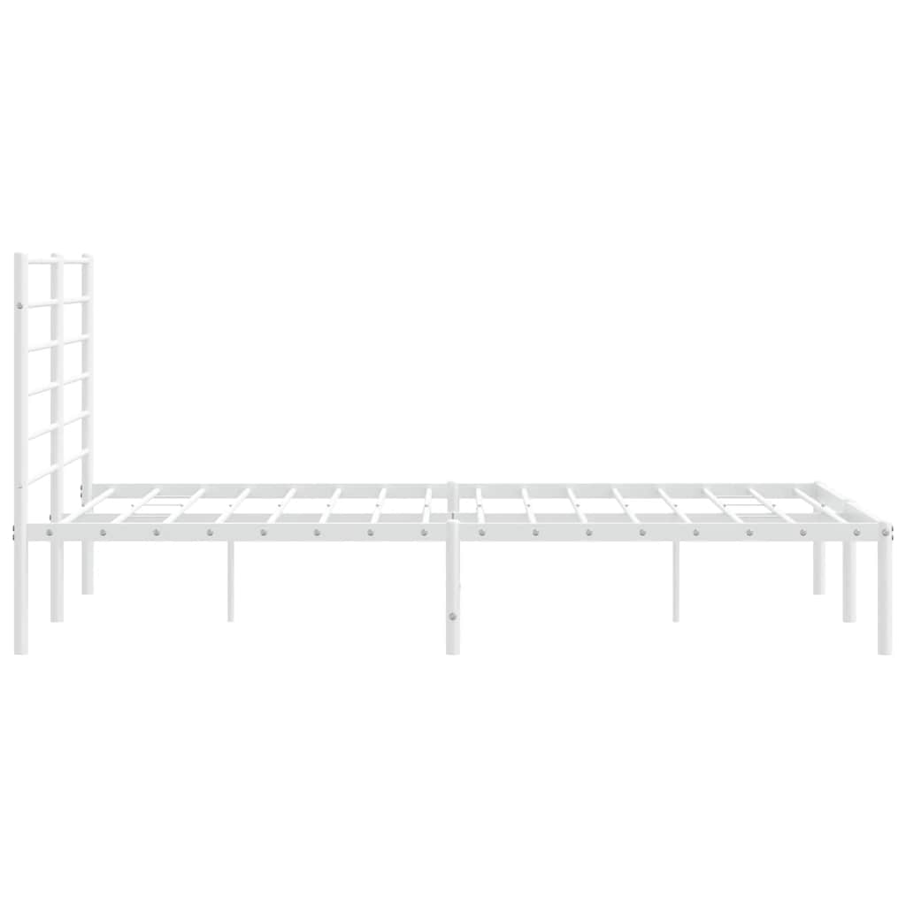 Metalni okvir za krevet s uzglavljem bijeli 140 x 200 cm