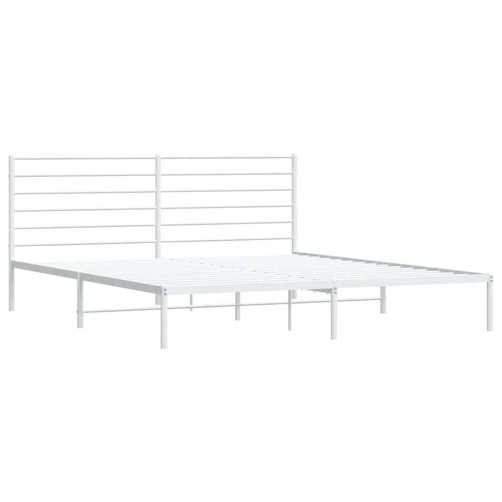Metalni okvir za krevet s uzglavljem bijeli 183x213 cm
