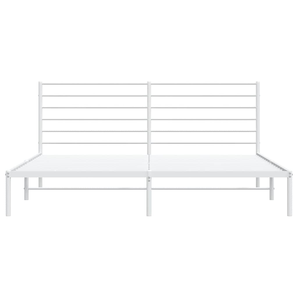 Metalni okvir za krevet s uzglavljem bijeli 183x213 cm