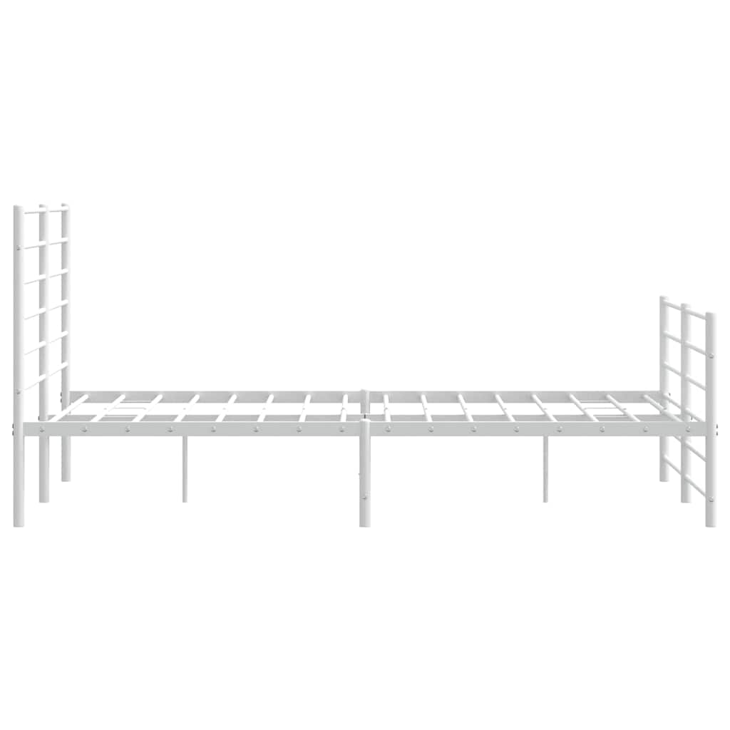 Metalni okvir kreveta uzglavlje i podnožje bijeli 140 x 190 cm