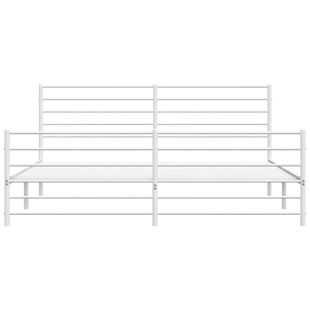 Metalni okvir kreveta uzglavlje i podnožje bijeli 183x213 cm