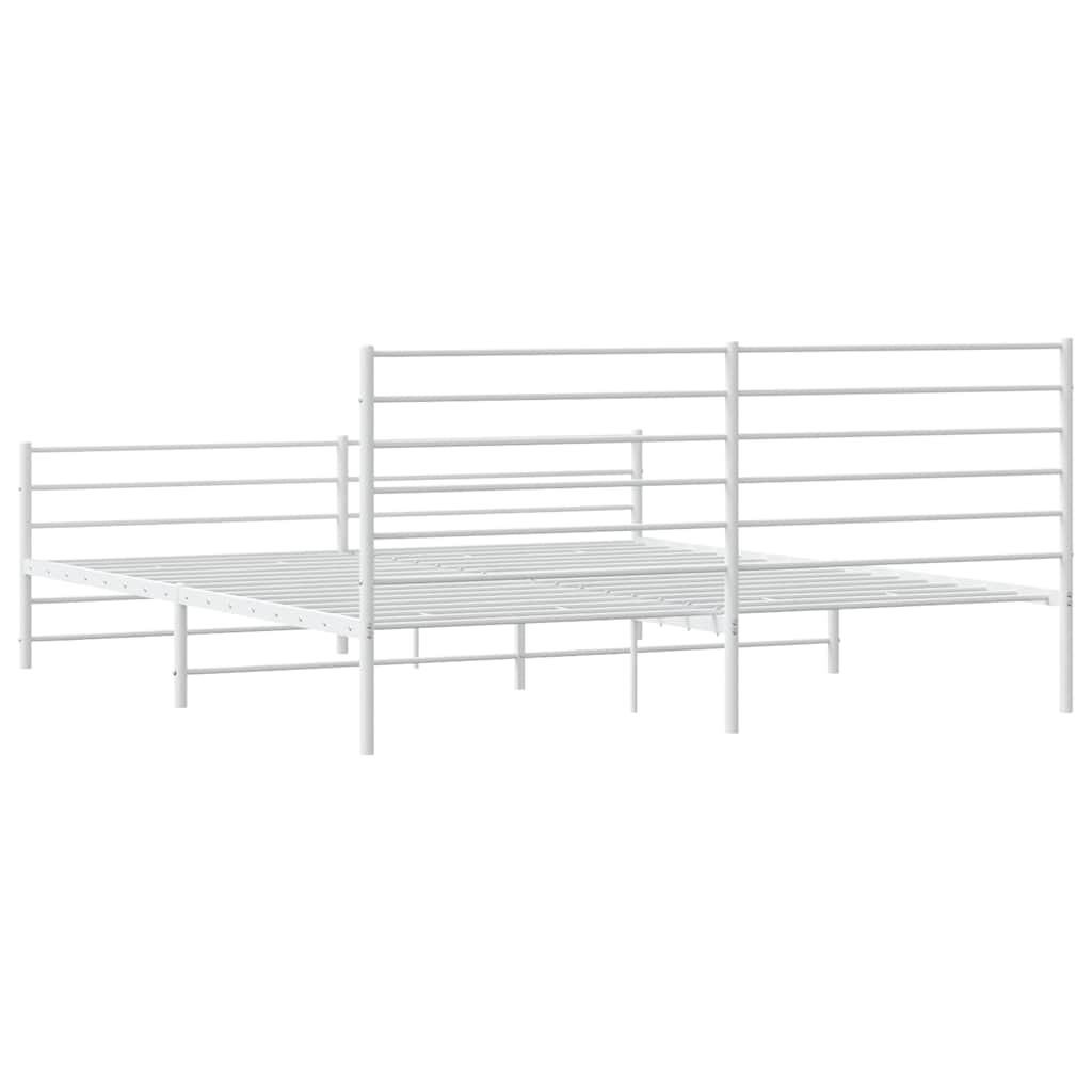 Metalni okvir kreveta uzglavlje i podnožje bijeli 183x213 cm
