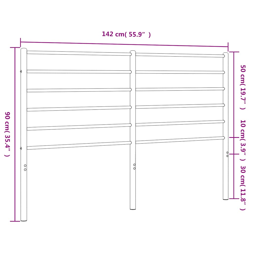 Metalno zamjensko uzglavlje bijelo 135 cm