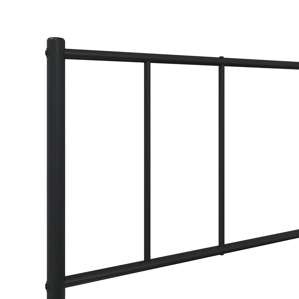 Metalni okvir za krevet s uzglavljem crni 75x190 cm