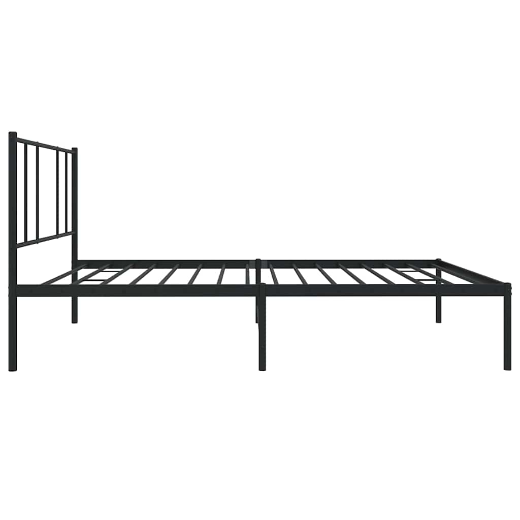 Metalni okvir za krevet s uzglavljem crni 90x190 cm