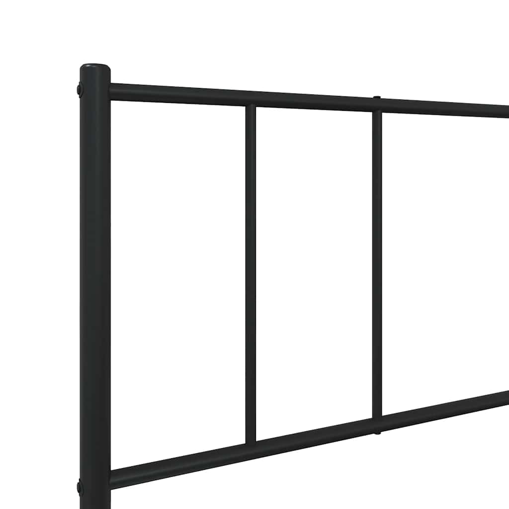 Metalni okvir za krevet s uzglavljem crni 90x190 cm