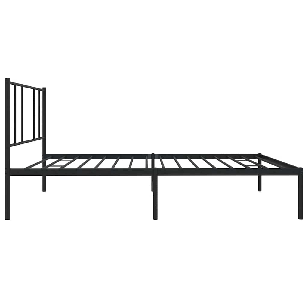 Metalni okvir za krevet s uzglavljem crni 100x190 cm
