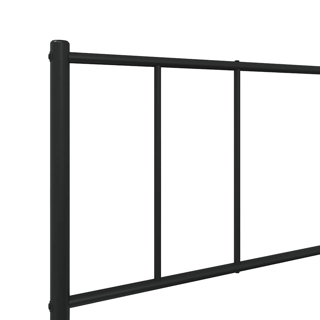 Metalni okvir za krevet s uzglavljem crni 100x190 cm