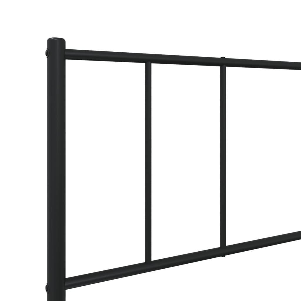 Metalni okvir za krevet s uzglavljem crni 100x200 cm