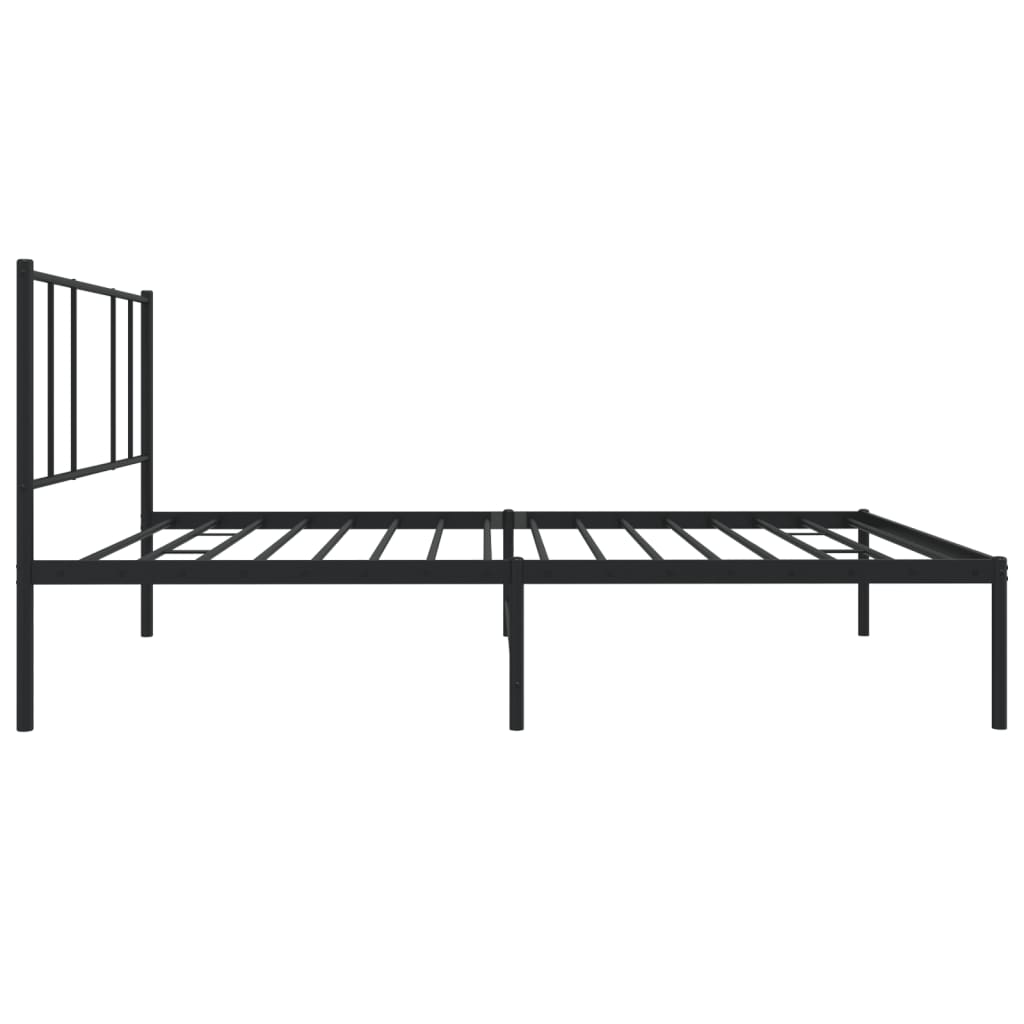 Metalni okvir za krevet s uzglavljem crni 107x203 cm