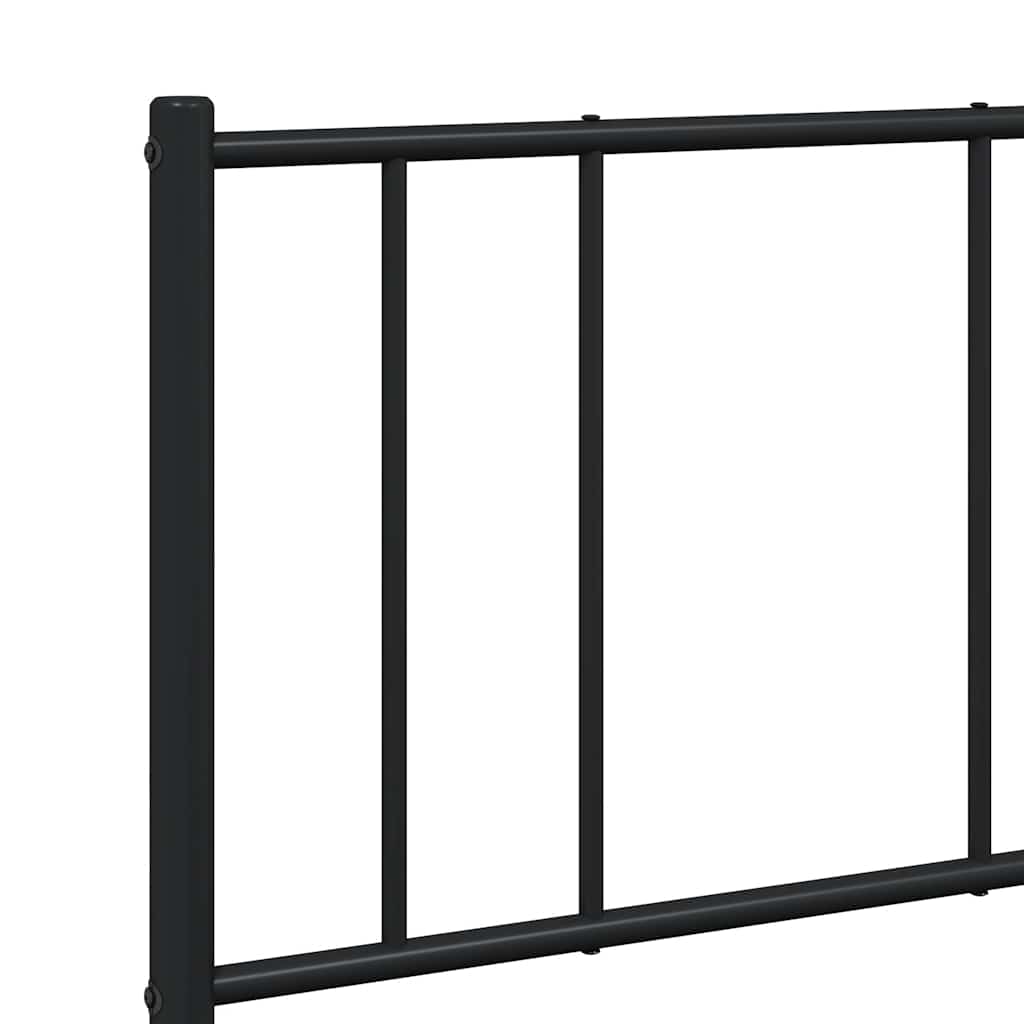 Metalni okvir za krevet s uzglavljem crni 120x190 cm