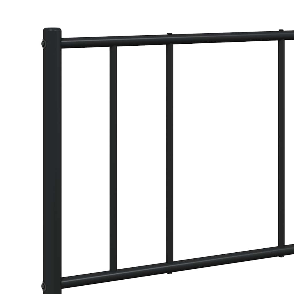 Metalni okvir za krevet s uzglavljem crni 150x200 cm