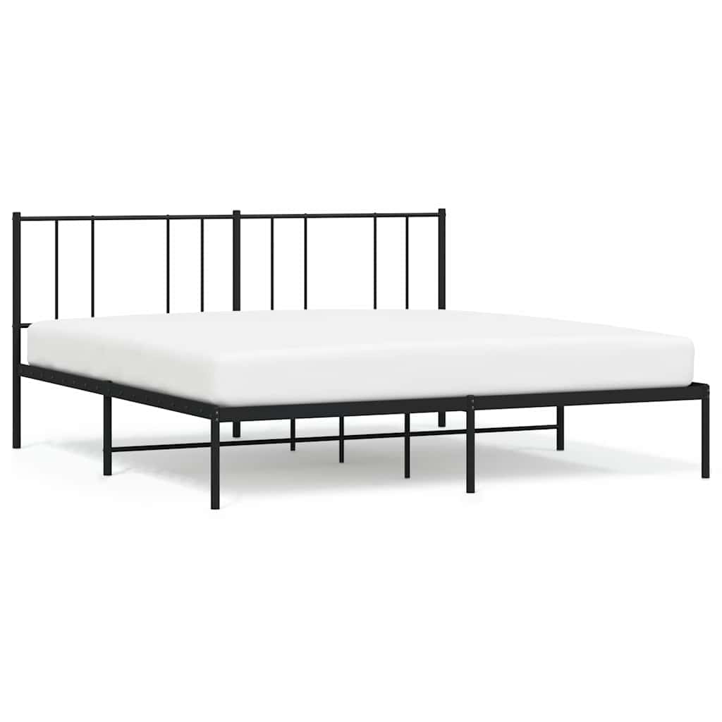 Metalni okvir za krevet s uzglavljem crni 183x213 cm