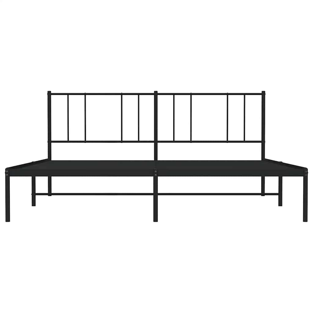Metalni okvir za krevet s uzglavljem crni 183x213 cm