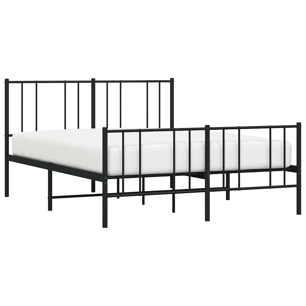 Metalni okvir kreveta uzglavlje i podnožje crni 120x190 cm