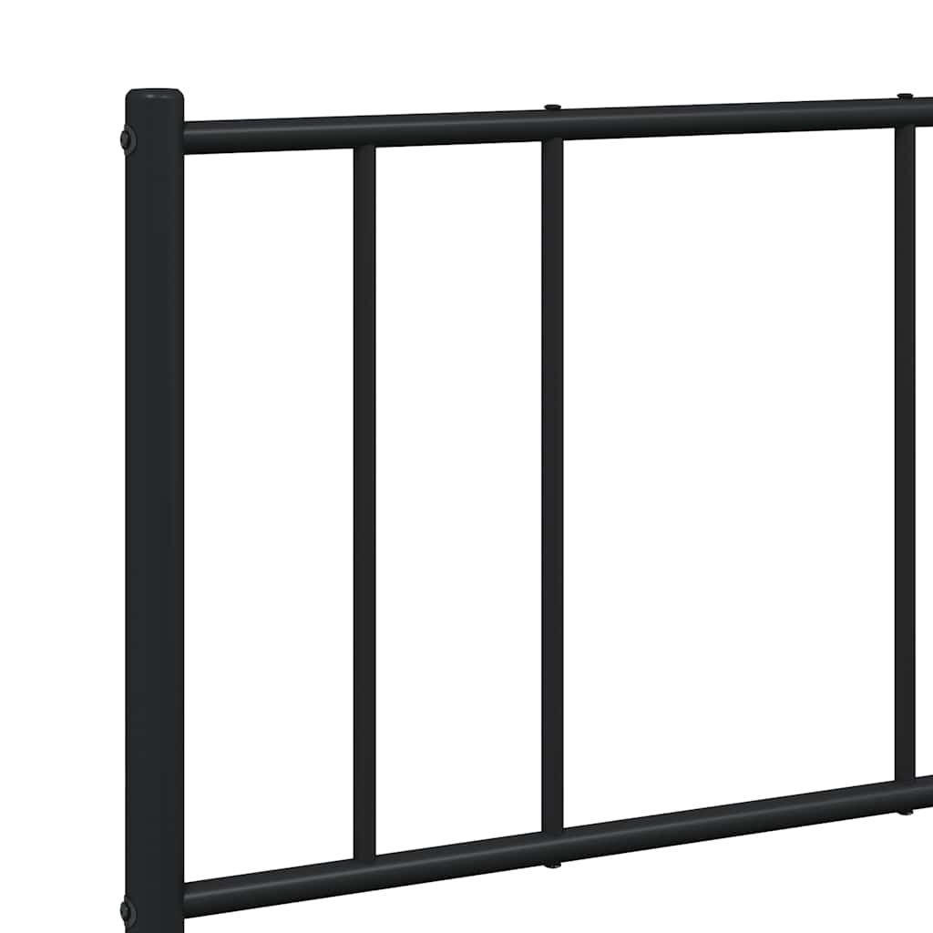 Metalni okvir kreveta uzglavlje i podnožje crni 120x190 cm