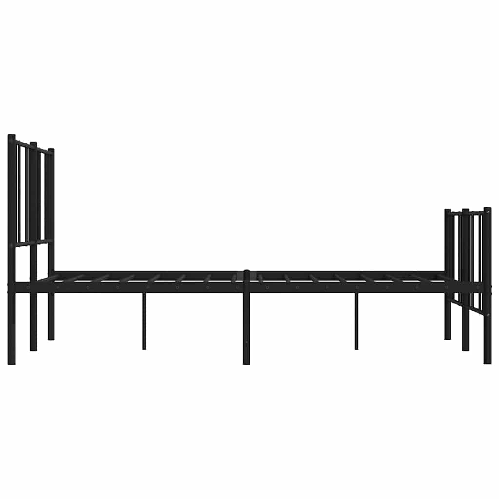 Metalni okvir kreveta uzglavlje i podnožje crni 120x200 cm