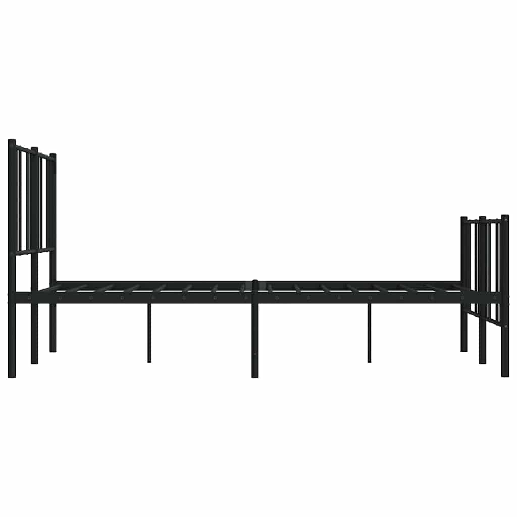 Metalni okvir kreveta uzglavlje i podnožje crni 140x200 cm