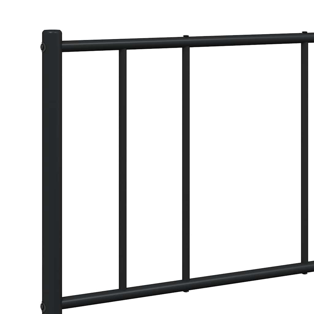 Metalni okvir kreveta uzglavlje i podnožje crni 160x200 cm