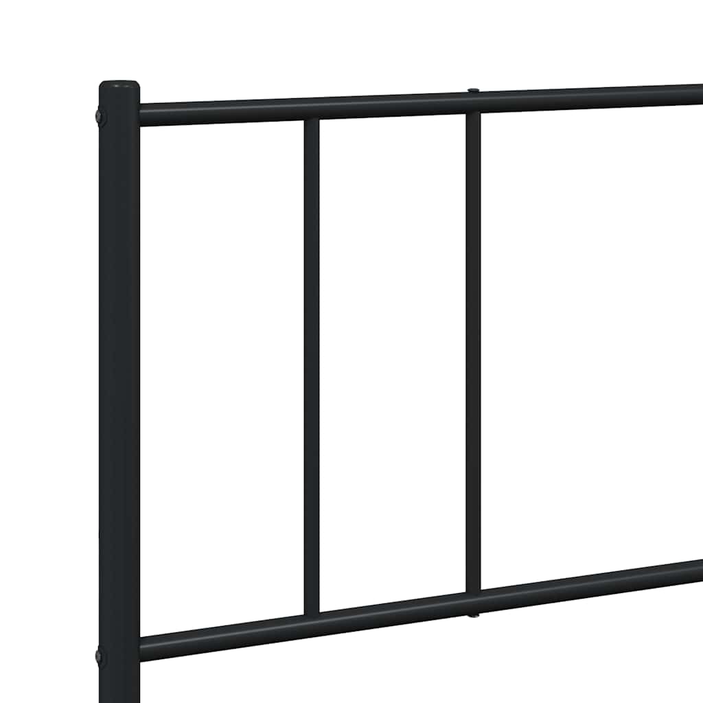 Metalni okvir krevet bez madraca s podnožjem crni 180x200 cm