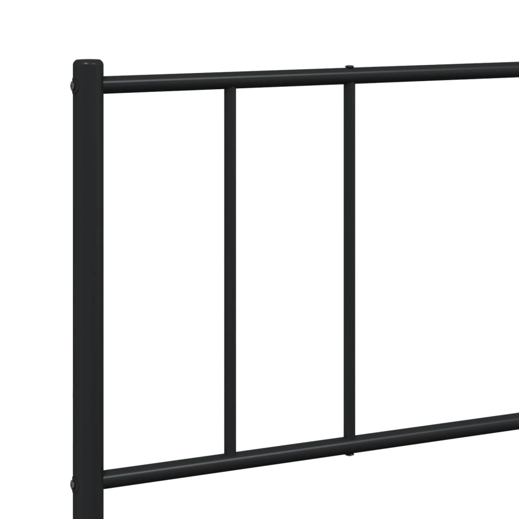 Metalni okvir kreveta uzglavlje i podnožje crni 200x200 cm