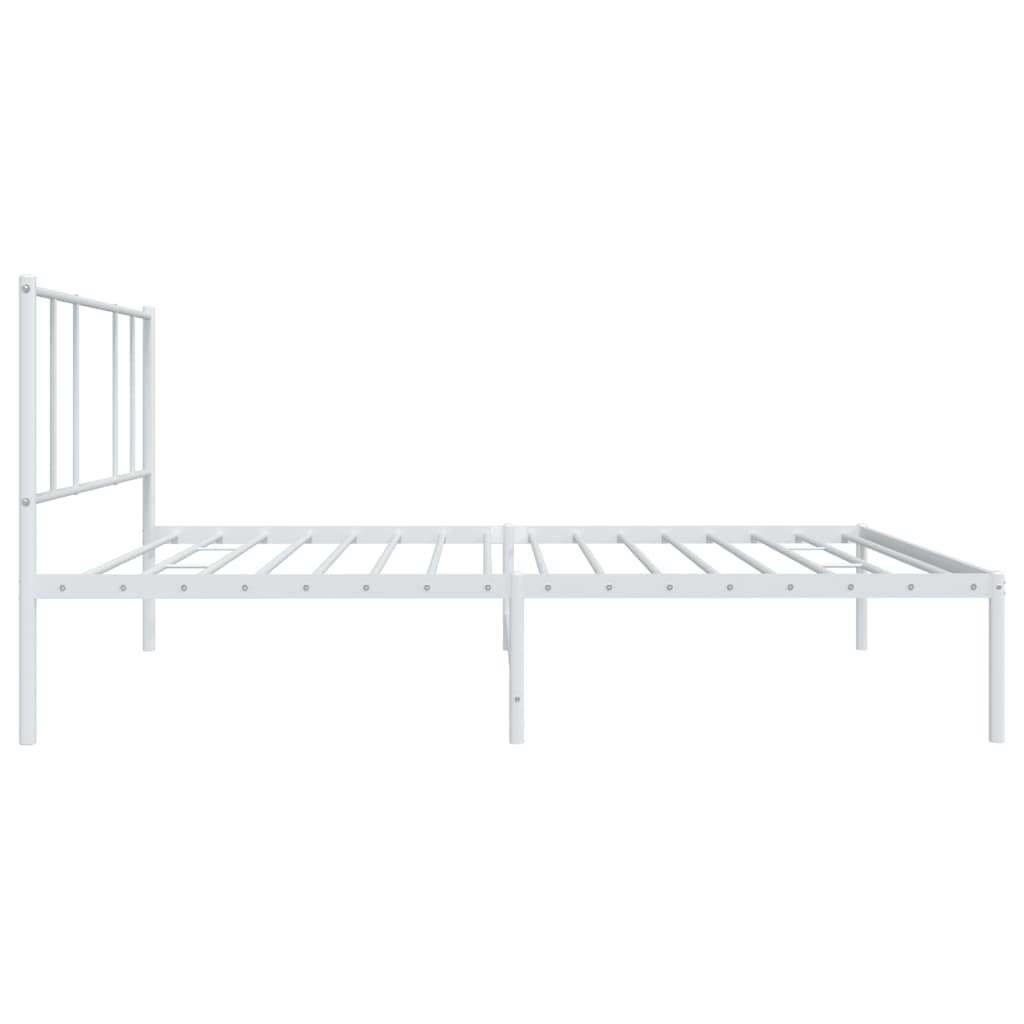Metalni okvir za krevet s uzglavljem bijeli 100x190 cm