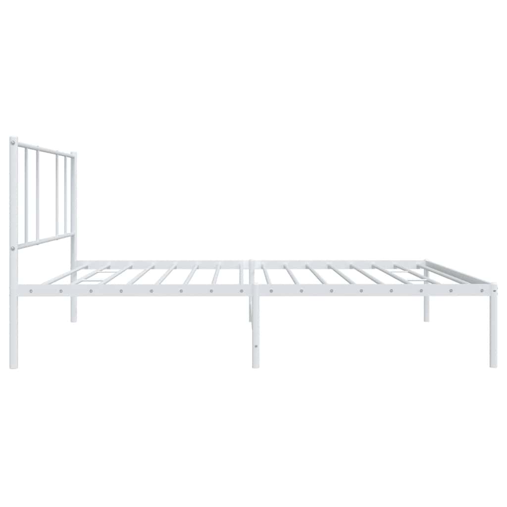 Metalni okvir za krevet s uzglavljem bijeli 107x203 cm