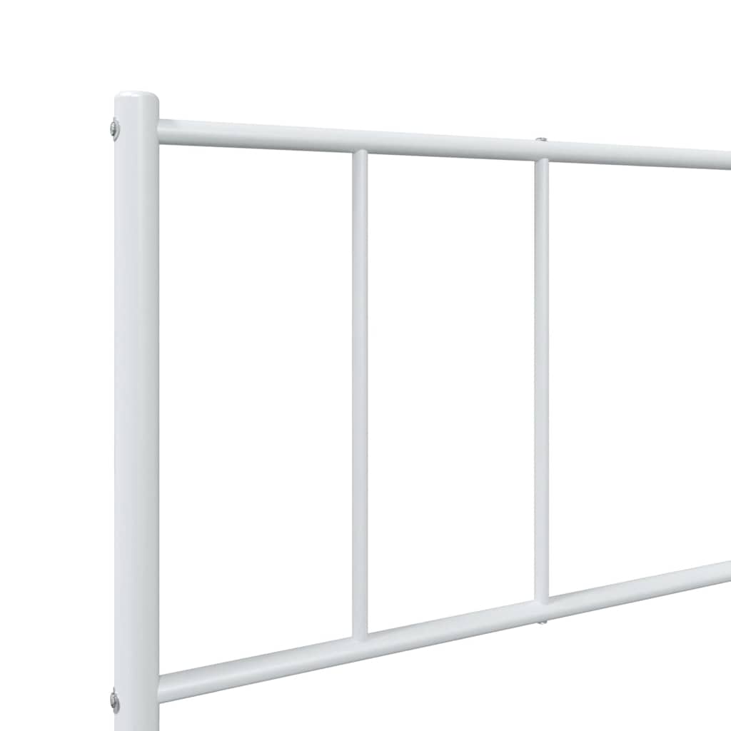 Metalni okvir za krevet s uzglavljem bijeli 107x203 cm
