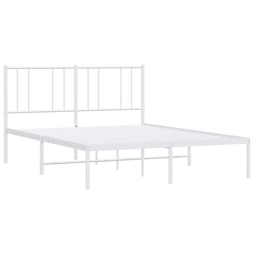 Metalni okvir za krevet s uzglavljem bijeli 120x200 cm
