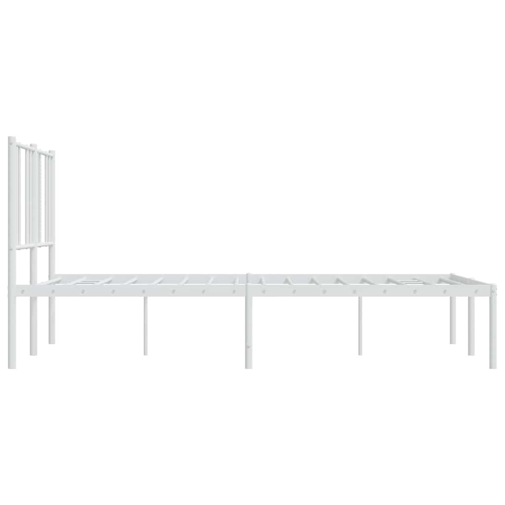 Metalni okvir za krevet s uzglavljem bijeli 120x200 cm