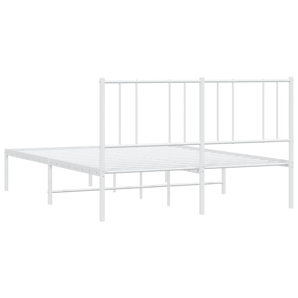 Metalni okvir za krevet s uzglavljem bijeli 120x200 cm