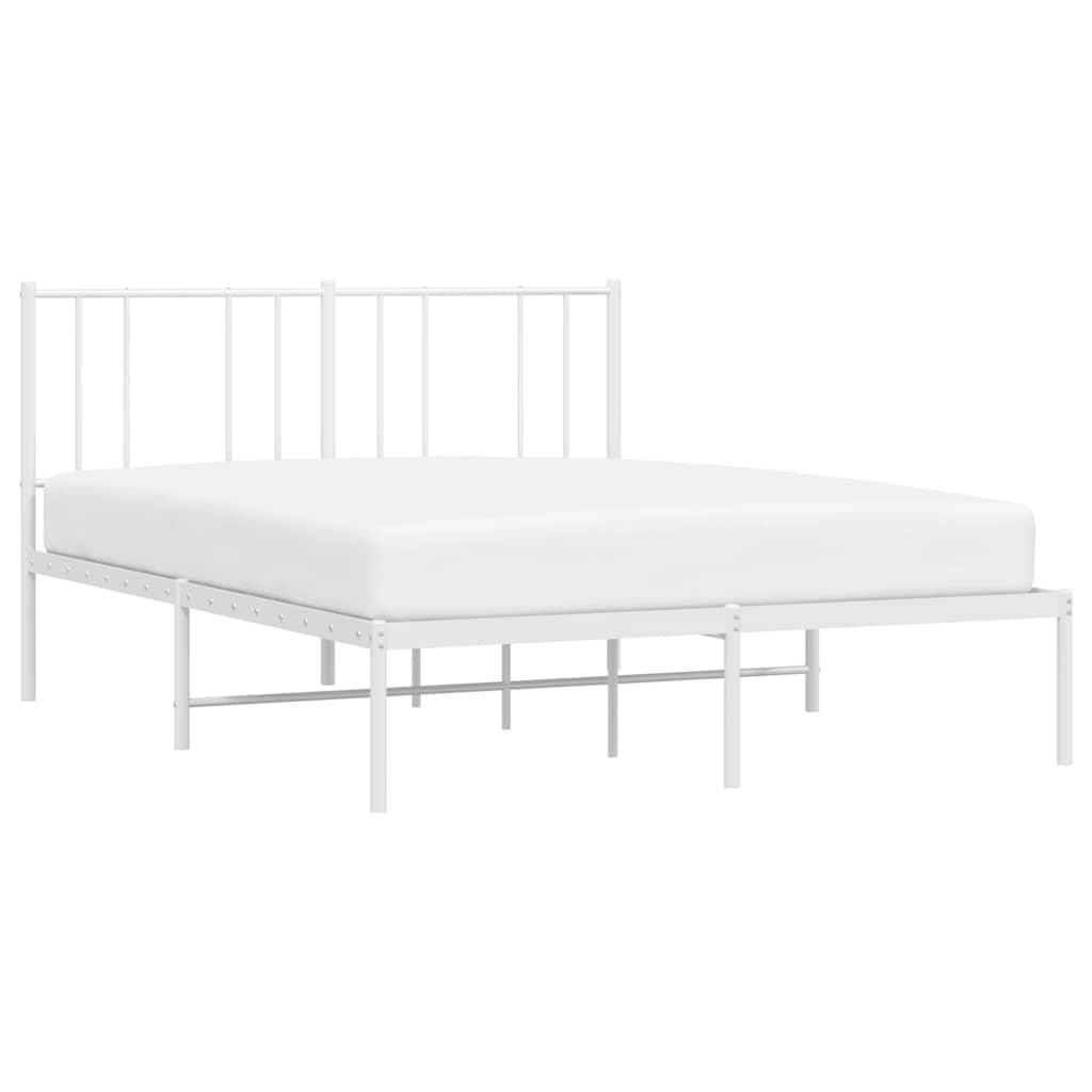 Metalni okvir za krevet s uzglavljem bijeli 140 x 200 cm