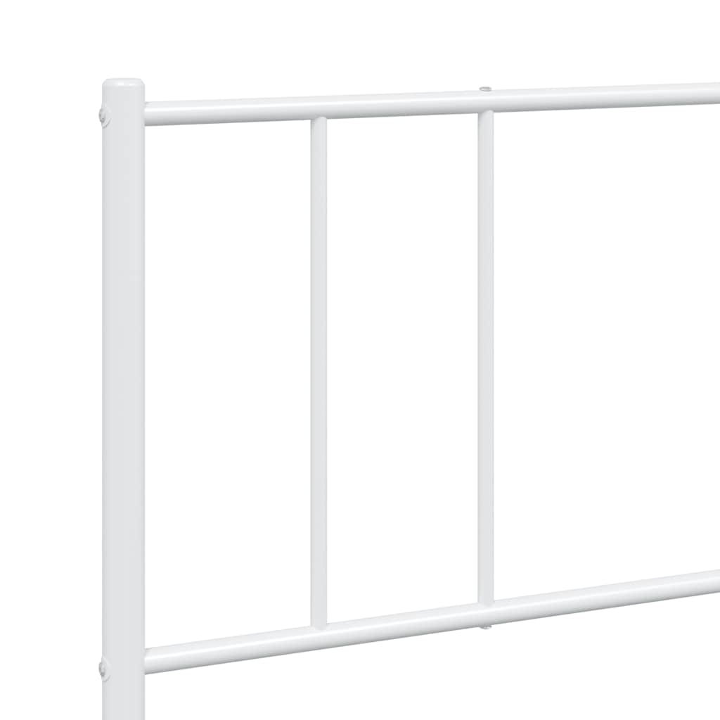 Metalni okvir za krevet s uzglavljem bijeli 183x213 cm