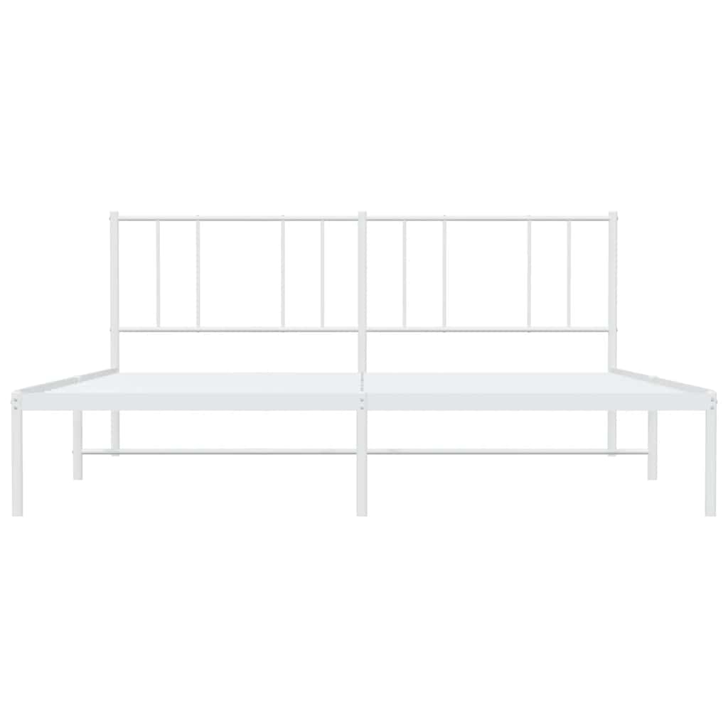 Metalni okvir za krevet s uzglavljem bijeli 193x203 cm