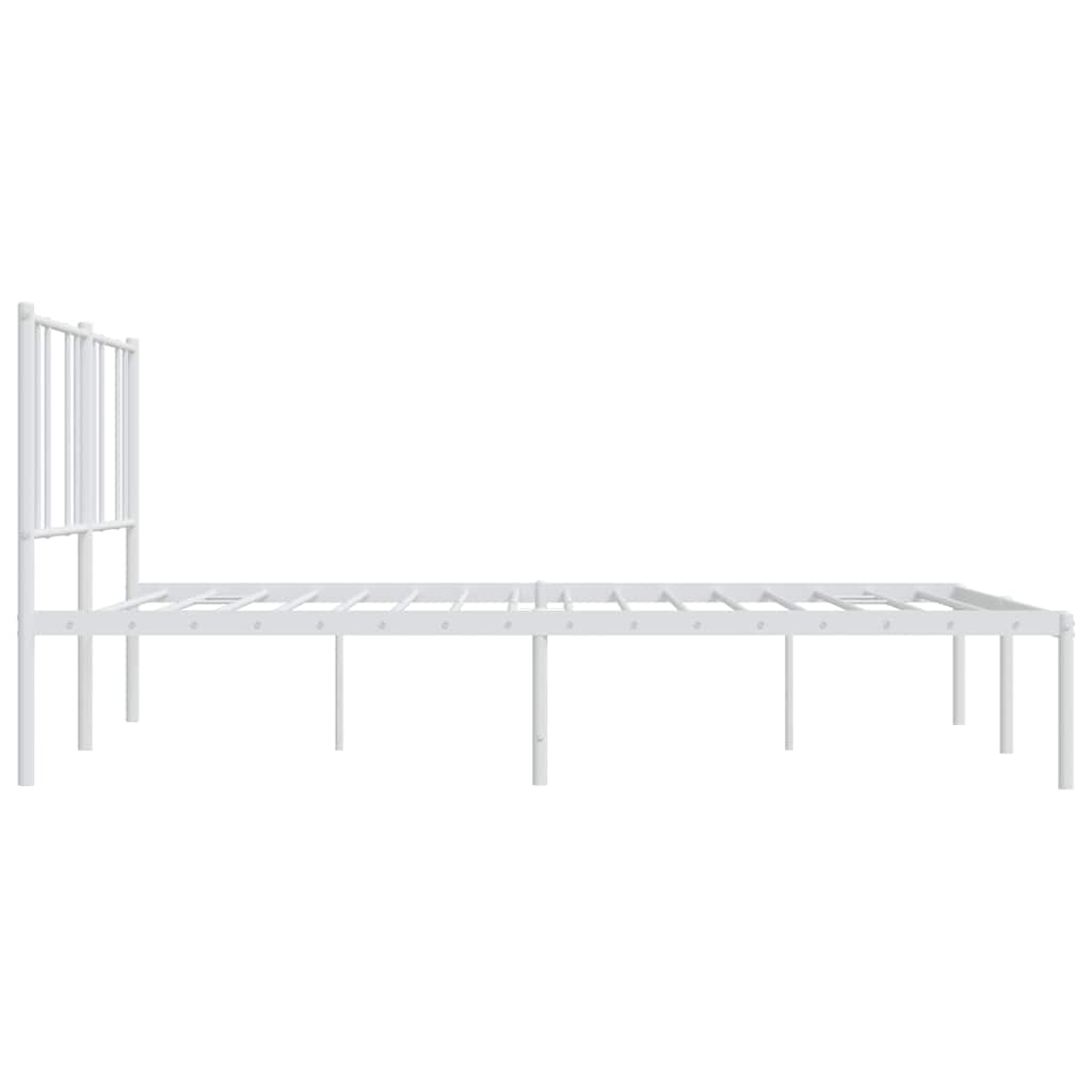 Metalni okvir za krevet s uzglavljem bijeli 193x203 cm