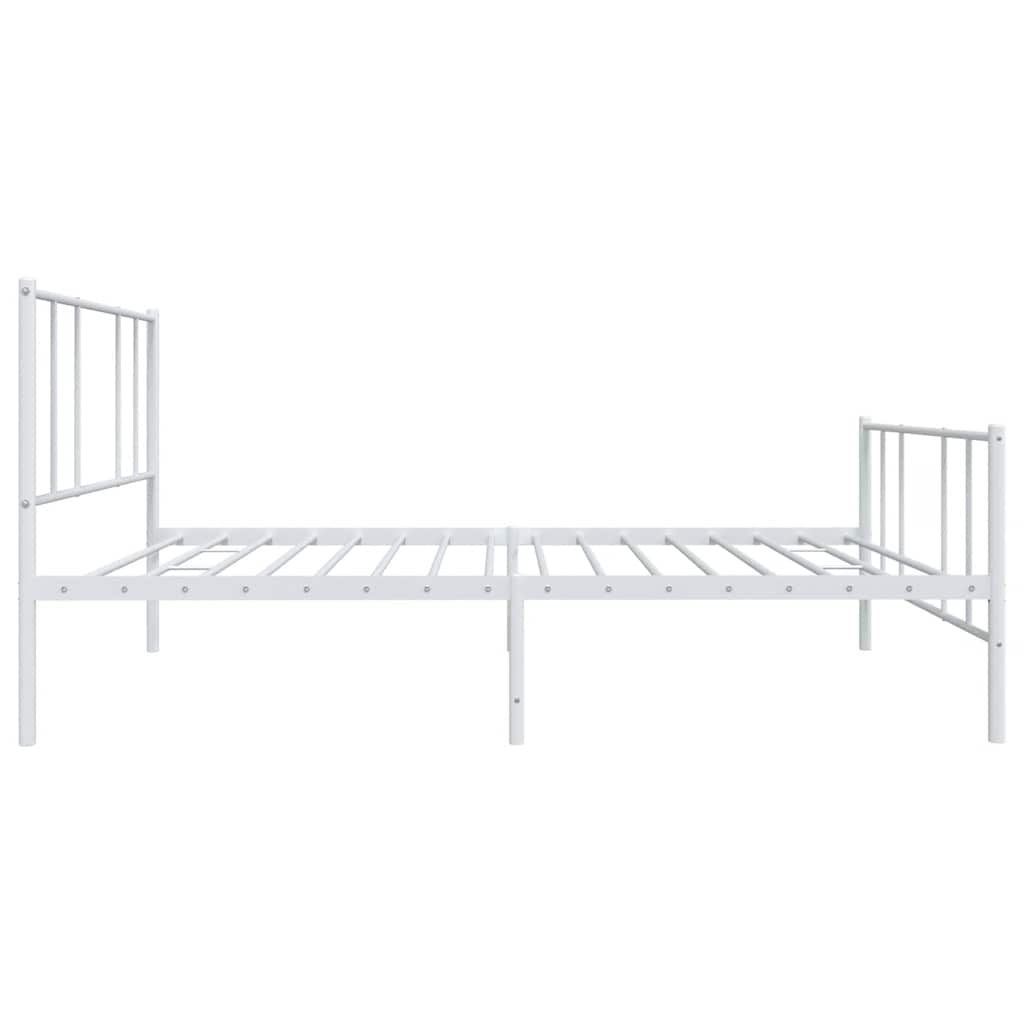 Metalni okvir kreveta uzglavlje i podnožje bijeli 80x200 cm