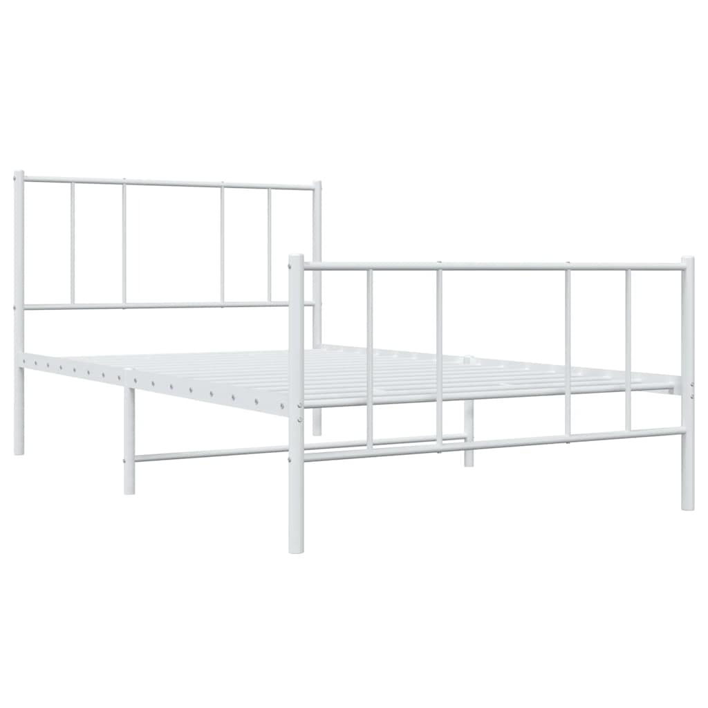 Metalni okvir kreveta uzglavlje i podnožje bijeli 90x190 cm
