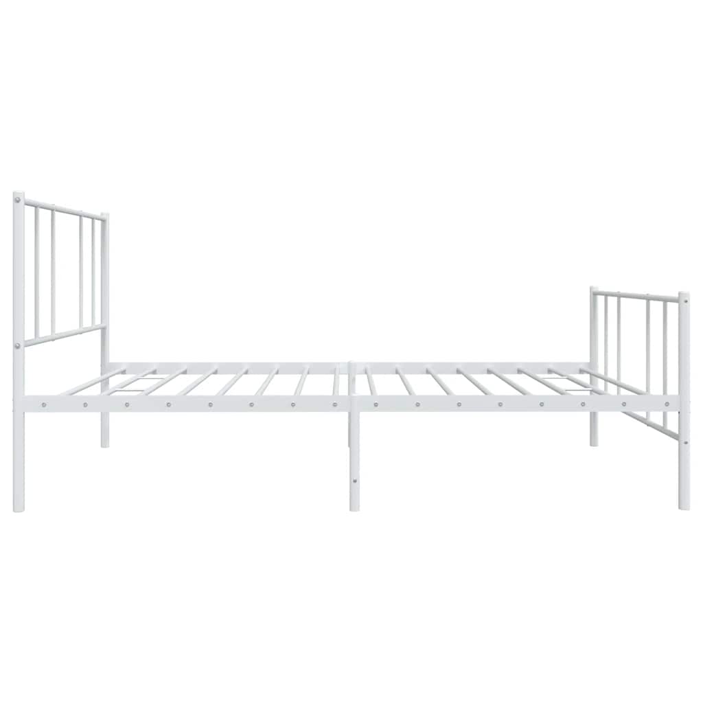 Metalni okvir kreveta uzglavlje i podnožje bijeli 90x190 cm