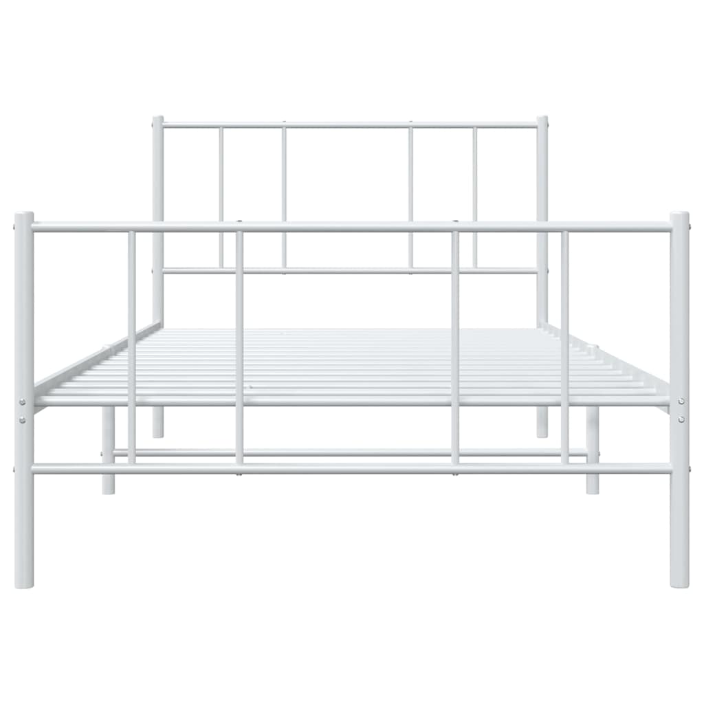 Metalni okvir kreveta uzglavlje i podnožje bijeli 100x200 cm