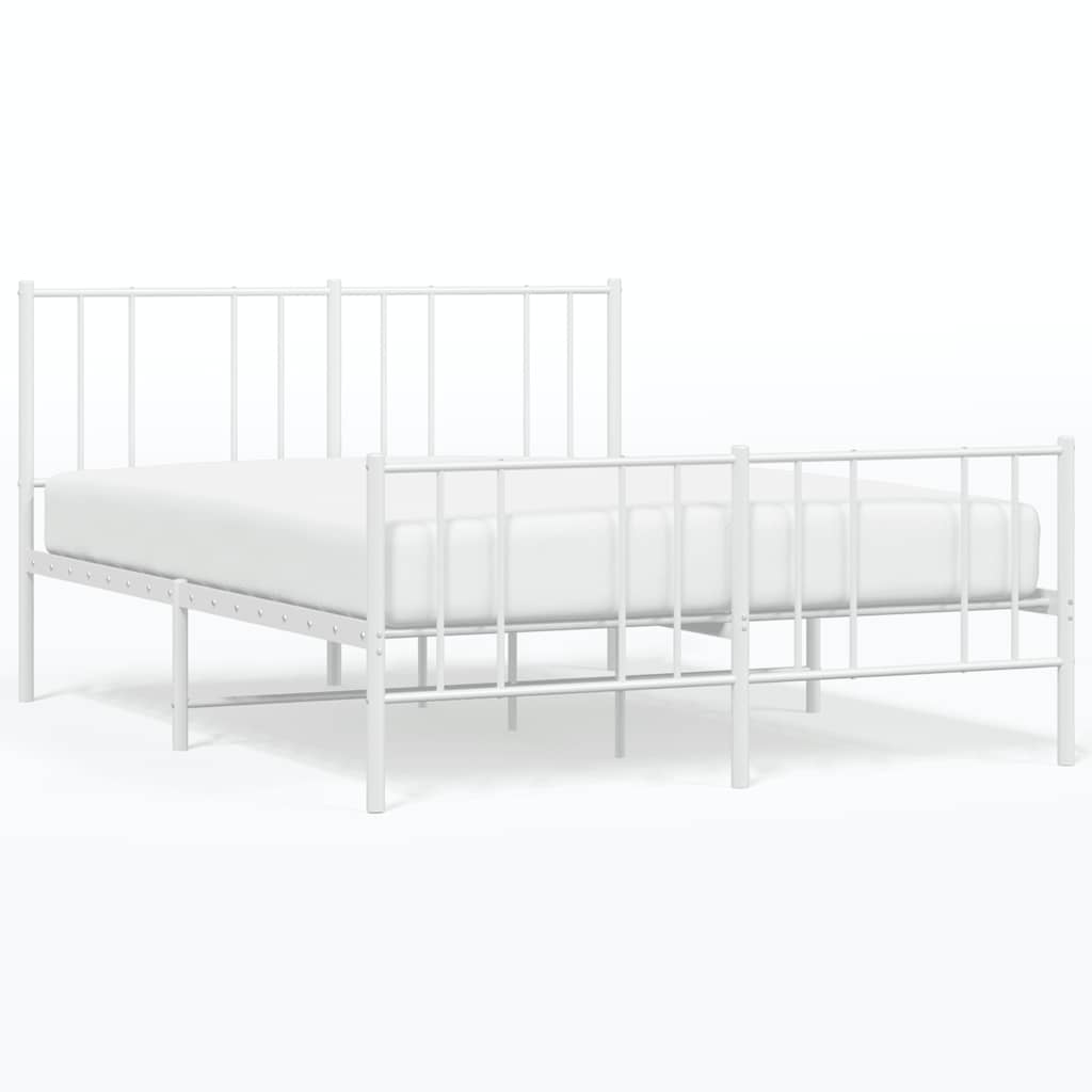 Metalni okvir kreveta uzglavlje i podnožje bijeli 120x200 cm