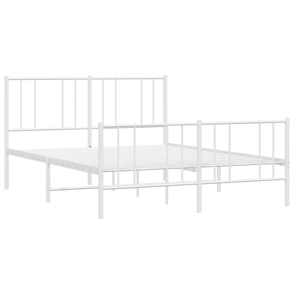 Metalni okvir kreveta uzglavlje i podnožje bijeli 120x200 cm