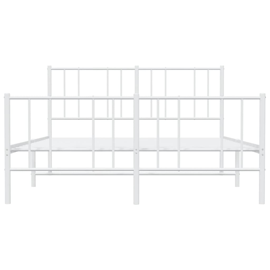Metalni okvir kreveta uzglavlje i podnožje bijeli 120x200 cm