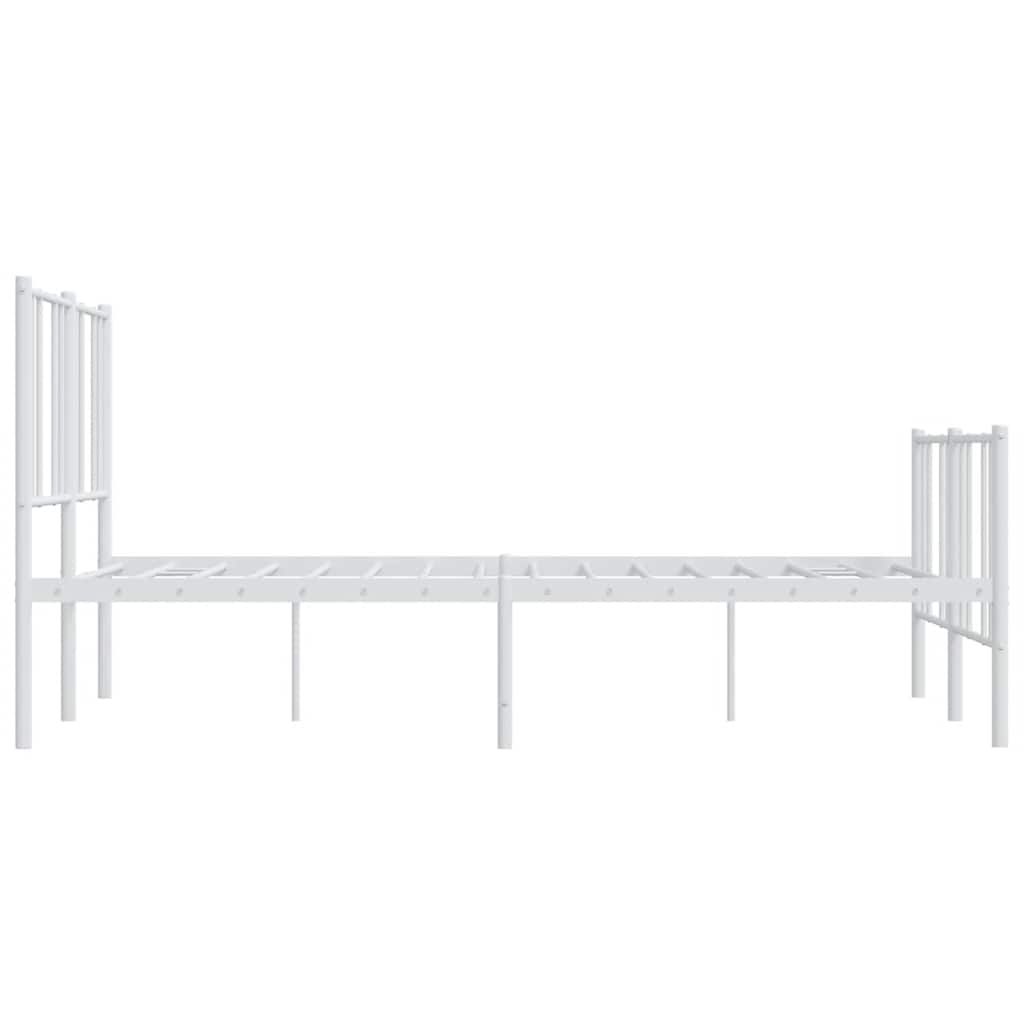 Metalni okvir kreveta uzglavlje i podnožje bijeli 120x200 cm