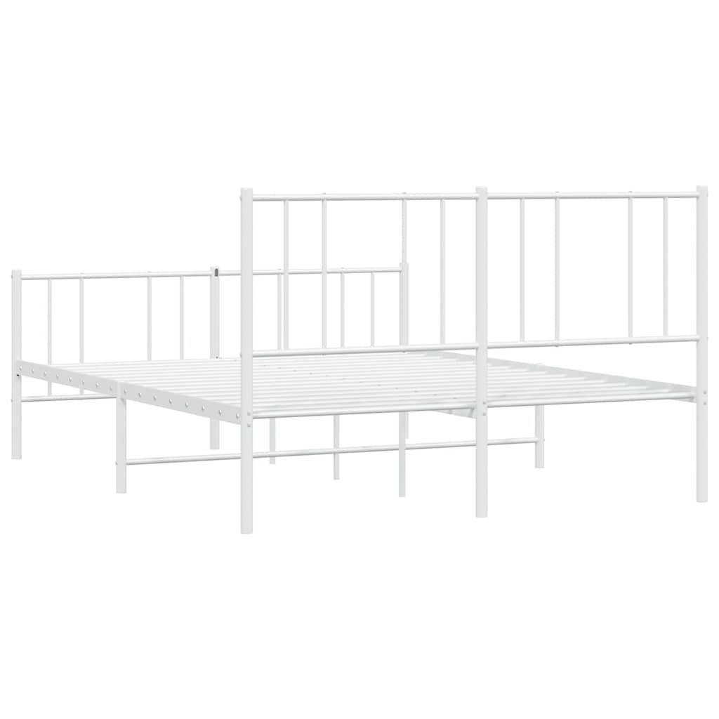 Metalni okvir kreveta uzglavlje i podnožje bijeli 120x200 cm