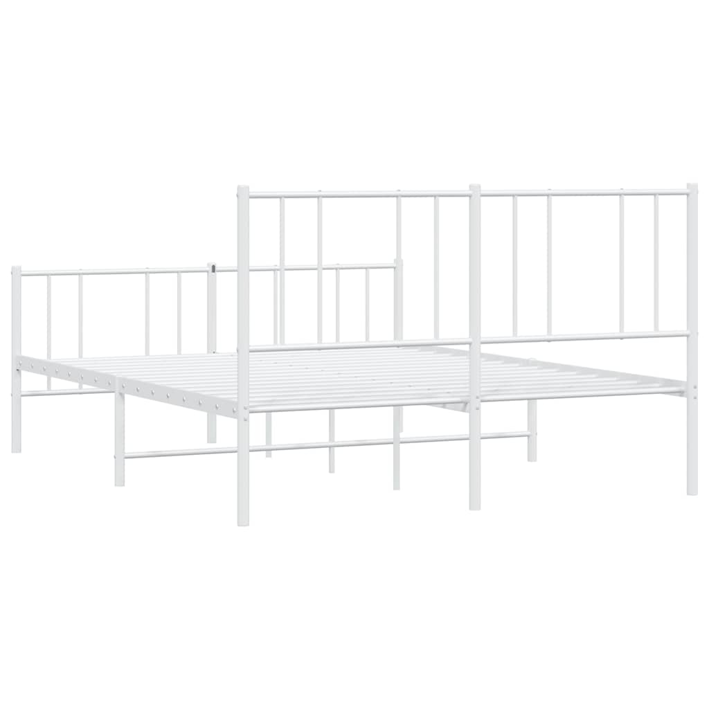 Metalni okvir kreveta uzglavlje i podnožje bijeli 160x200 cm