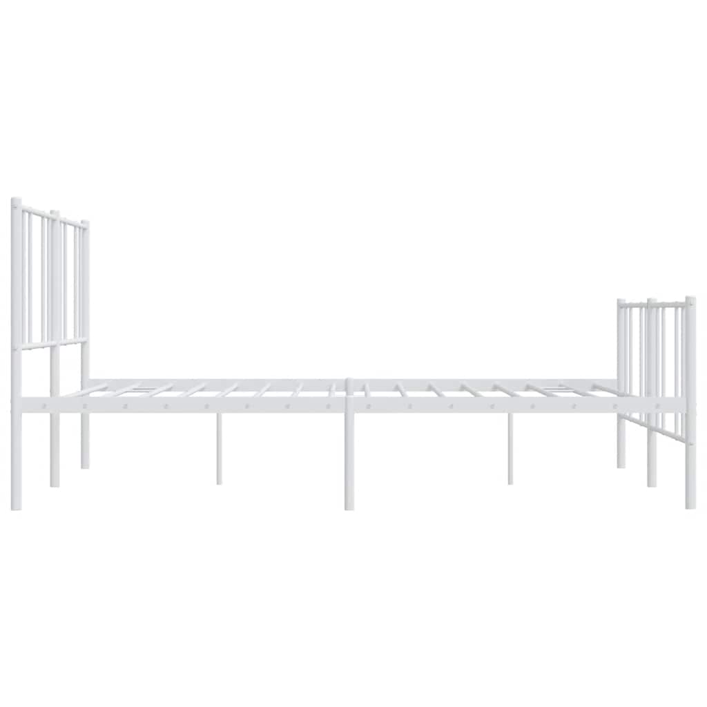 Metalni okvir kreveta uzglavlje i podnožje bijeli 183x213 cm