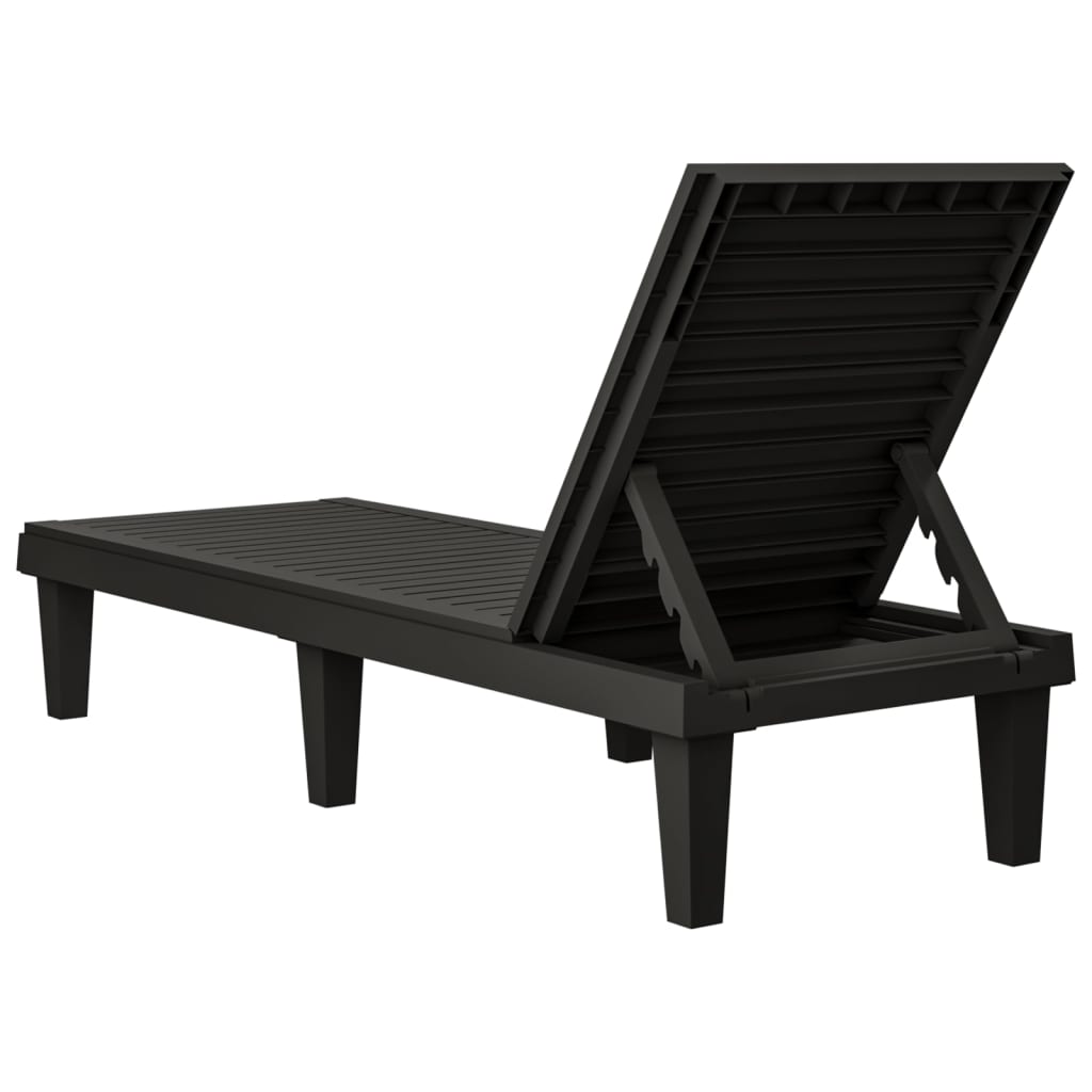 Ležaljka za sunčanje crna 155 x 58 x 83 cm od polipropilena