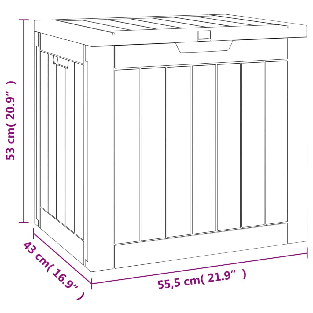 Vrtna kutija za pohranu crna 55,5 x 43 x 53 cm polipropilen